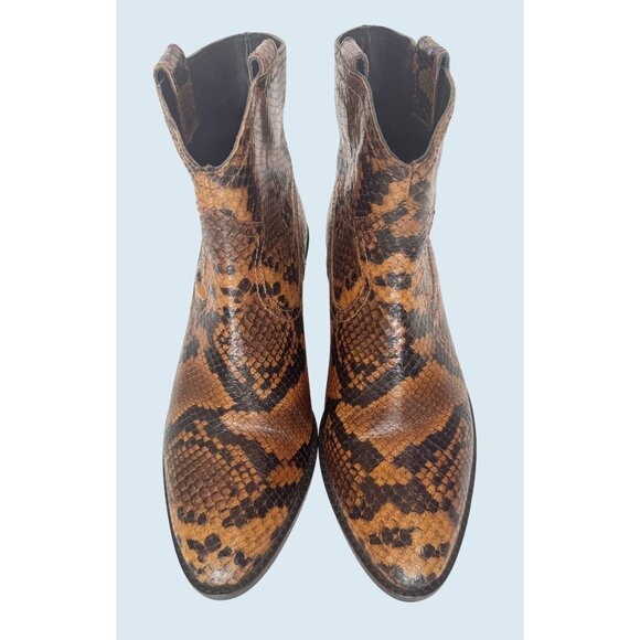 BODEN Allendale Brown & Black Snakeskin Print Ankle Boots Size 37 / 6 - Picture 3 of 8